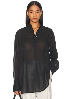 Toteme Stand Collar Top in Black - Black. Size 40 (also in ).