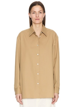 The Row Tansy Shirt in Beige - Beige. Size 0 (also in 4, 6, 8).