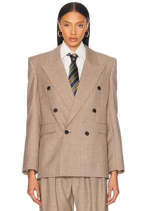 Saint Laurent Double Breasted Blazer in Taupe Beige - Taupe. Size 38 (also in 36).