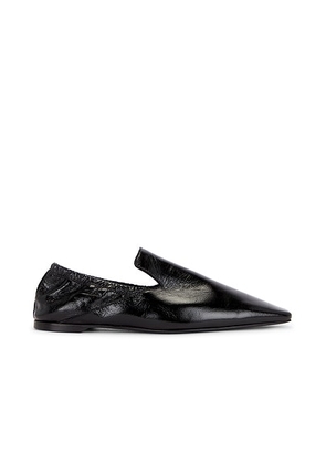 Toteme Elastic Back Leather Loafer in Black - Black. Size 36 (also in 38).