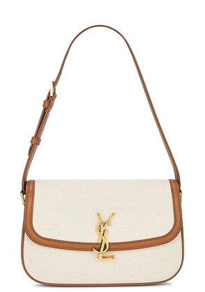 Saint Laurent Small Solferino Bag in Greggio & Brick - Cream. Size all.