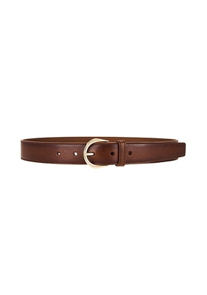 Saint Laurent Ceinture Croissant De Lune Belt in Dark Wet Clay - Brown. Size 65 (also in 70, 75, 80, 90).