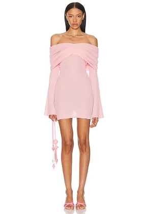 SEROYA Xen Mini Dress in Coral Blush - Pink. Size L (also in M, S, XL, XS).