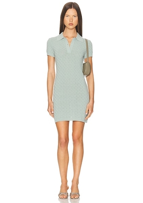 SEROYA Bea Knit Mini Dress in Frosted Sea - Green. Size M (also in S, XL, XS).
