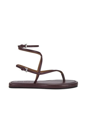 Paris Texas Hydra Flat Sandal in Rouge Noir - Wine. Size 37.5 (also in 36.5, 38.5).