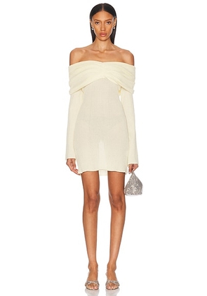 SEROYA Xen Mini Dress in Pastel Yellow - Lemon. Size L (also in M, S, XL, XS).