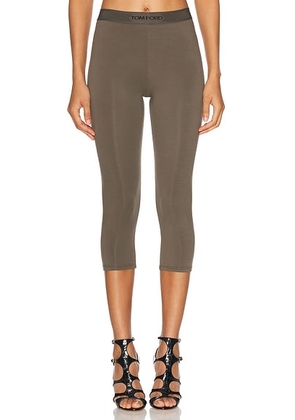 TOM FORD Modal Signature Yoga Pant in Military - Green. Size S (also in M, XS).
