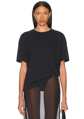 St. Agni Organic Cotton Relaxed Tee in Black - Black. Size XS/S (also in ).