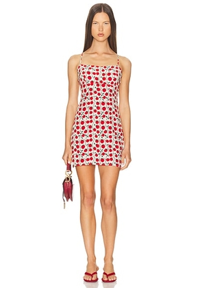 Staud Remington Dress in On The Vine Roma - Red,White. Size 6 (also in 4).