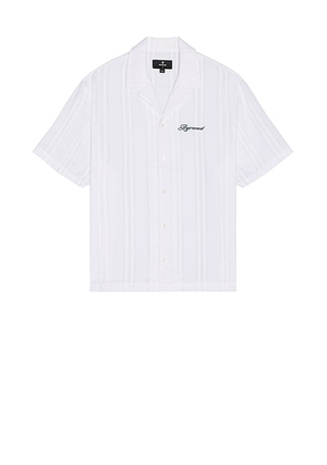 REPRESENT Embroidered Bowling Shirt in Antique White - White. Size M (also in L, XL/1X).
