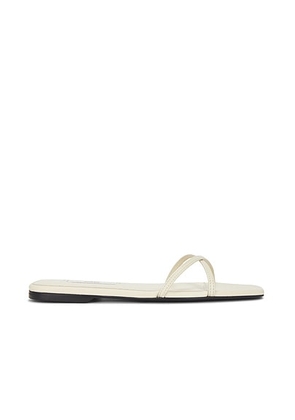 Toteme Leather Crossover Slide in Off White - White. Size 40 (also in 39, 41).
