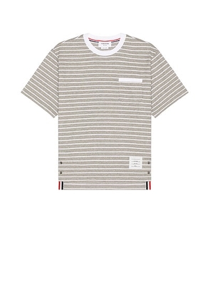 Thom Browne Short Sleeve Pocket Tee in Medium Grey - Grey. Size 2 (also in 3, 4).