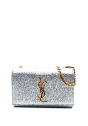Saint Laurent Pre-Owned 2015 Small Metallic Calfskin Classic Monogram Kate crossbody bag - Silver