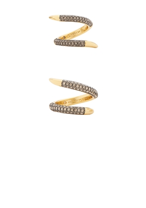 Demarson Vesey Duo Ring in Metallic Gold. Size 6. Also in 7, 8.