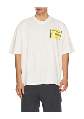 ALLSAINTS Violation Crew Tee in White. Size L. Also in M, S, XL/1X.