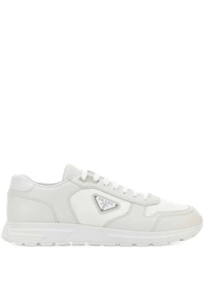 Prada leather logo sneakers - White