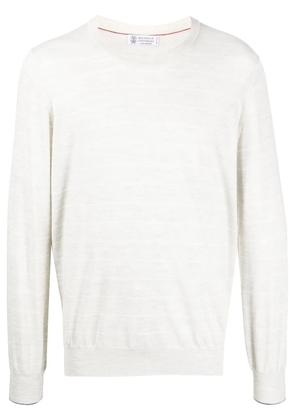 Brunello Cucinelli crew-neck long-sleeve jumper - Grey