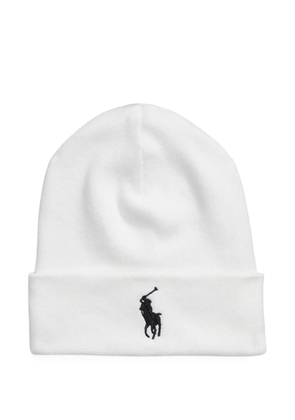 Polo Ralph Lauren logo-detail beanie hat - White
