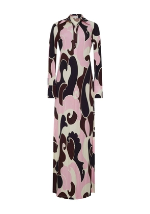 Cara Cara abstract-print collared day dress - Pink