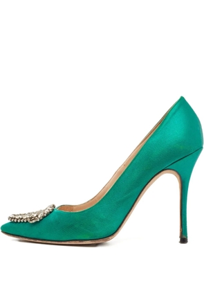 Manolo Blahnik jewel-embellishment pumps - Green