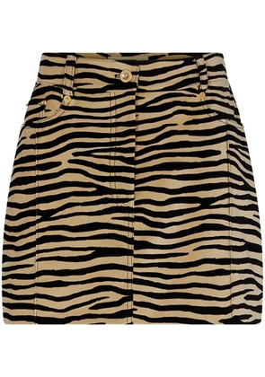 Rabanne tiger-print stretch-cotton miniskirt - Neutrals
