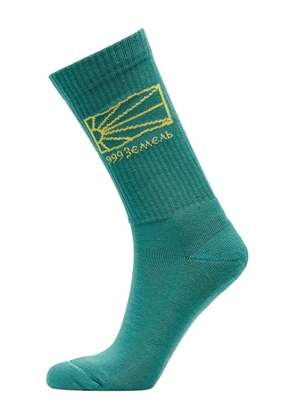 RASSVET knit logo socks - Green
