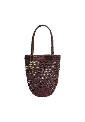 Summer Banana small raffia tote bag