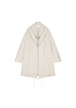 Cotton parka with zip-up shawl collar