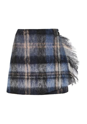 Mohair and wool blend mini skirt