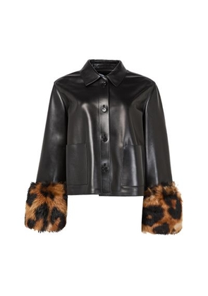 Turn-up jacket in nappa lambskin