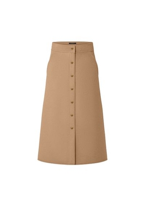 Double Face Button Down Midi Skirt