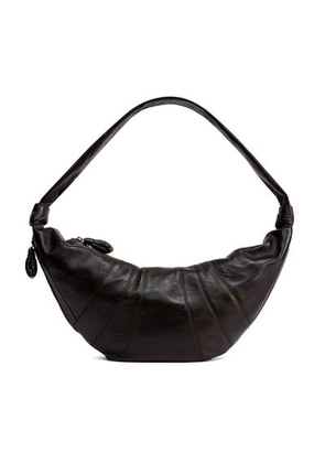 Large smooth leather Croissant bag