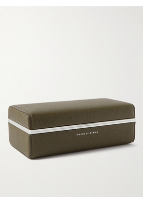 Charles Simon - Eaton Full-Grain Leather Three-Piece Travel Watch Case - Men - Green