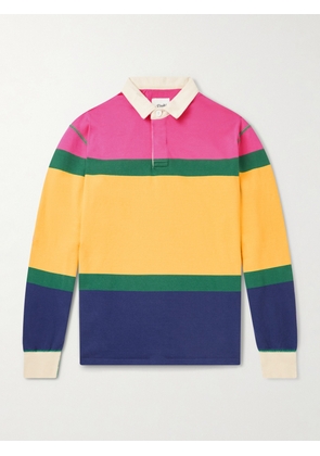 Drake's - Striped Cotton Polo Shirt - Men - Yellow - S