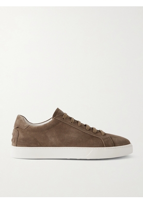 Tod's - Allacciata Cassetta Rubber-Trimmed Suede Sneakers - Men - Brown - UK 7