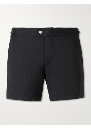 TOM FORD - Straight-Leg Mid-Length Piped Swim Shorts - Men - Black - IT 44