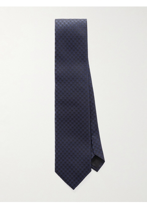 TOM FORD - 8cm Houndstooth Silk-Jacquard Tie - Men - Blue