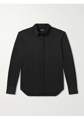 TOM FORD - Silk and Cotton-Blend Jersey Shirt - Men - Black - IT 44