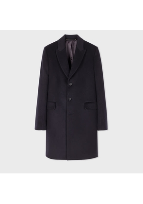 Paul Smith Navy Cashmere Epsom Coat Blue
