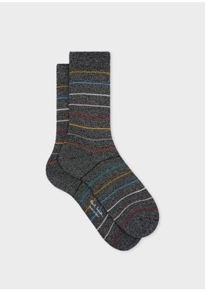 Paul Smith Women's Glitter 'Signature Stripe' Socks Black