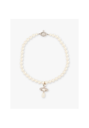 Womens Vivienne Westwood Jewellery One Row Brass and Faux-Pearl Choker Necklace