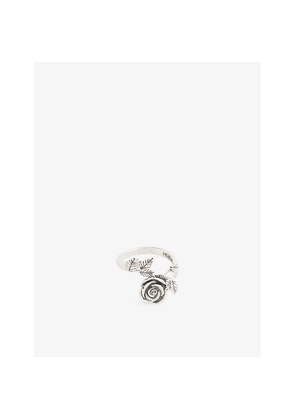 Mens Emanuele Bicocchi Spiral Blooming Rose Sterling-Silver Ring