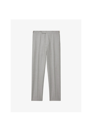 Mens Reiss Tyler Straight-Leg Wool Trousers
