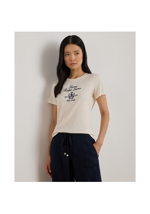 Petite - Crest-Embroidered Jersey Tee