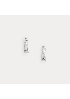Pavé Silver-Plated Twisted Hoop Earrings