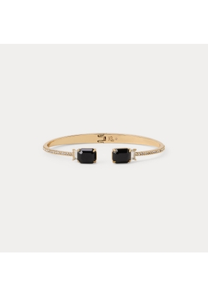 Pavé Gold-Plated Stone Cuff Bracelet