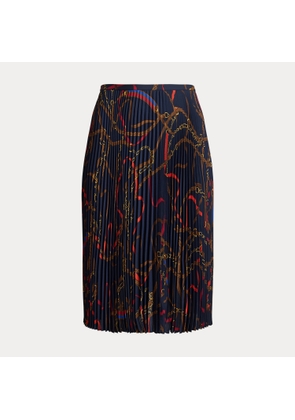 Curve - Belting-Print Pleated Georgette Skirt