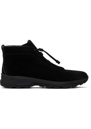 ZEGNA Black Triple Stitch Vetta High-Top Sneakers