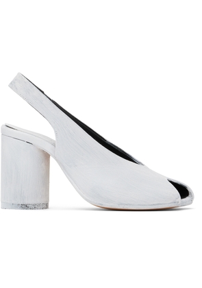 MM6 Maison Margiela White Painted Anatomic Heeled Sandals