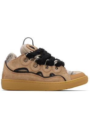 Lanvin Beige Curb Suede Sneakers